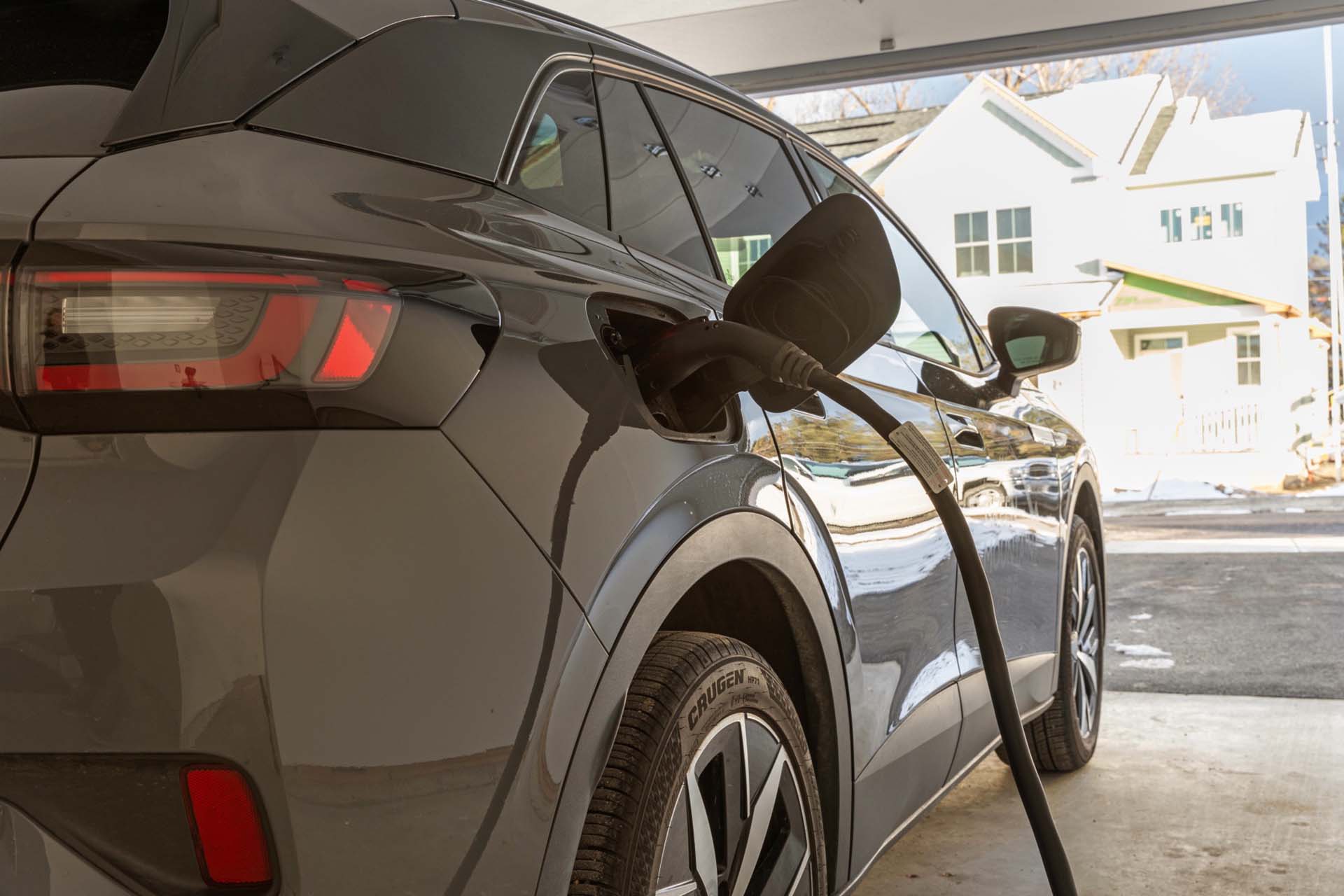 car charging in garage